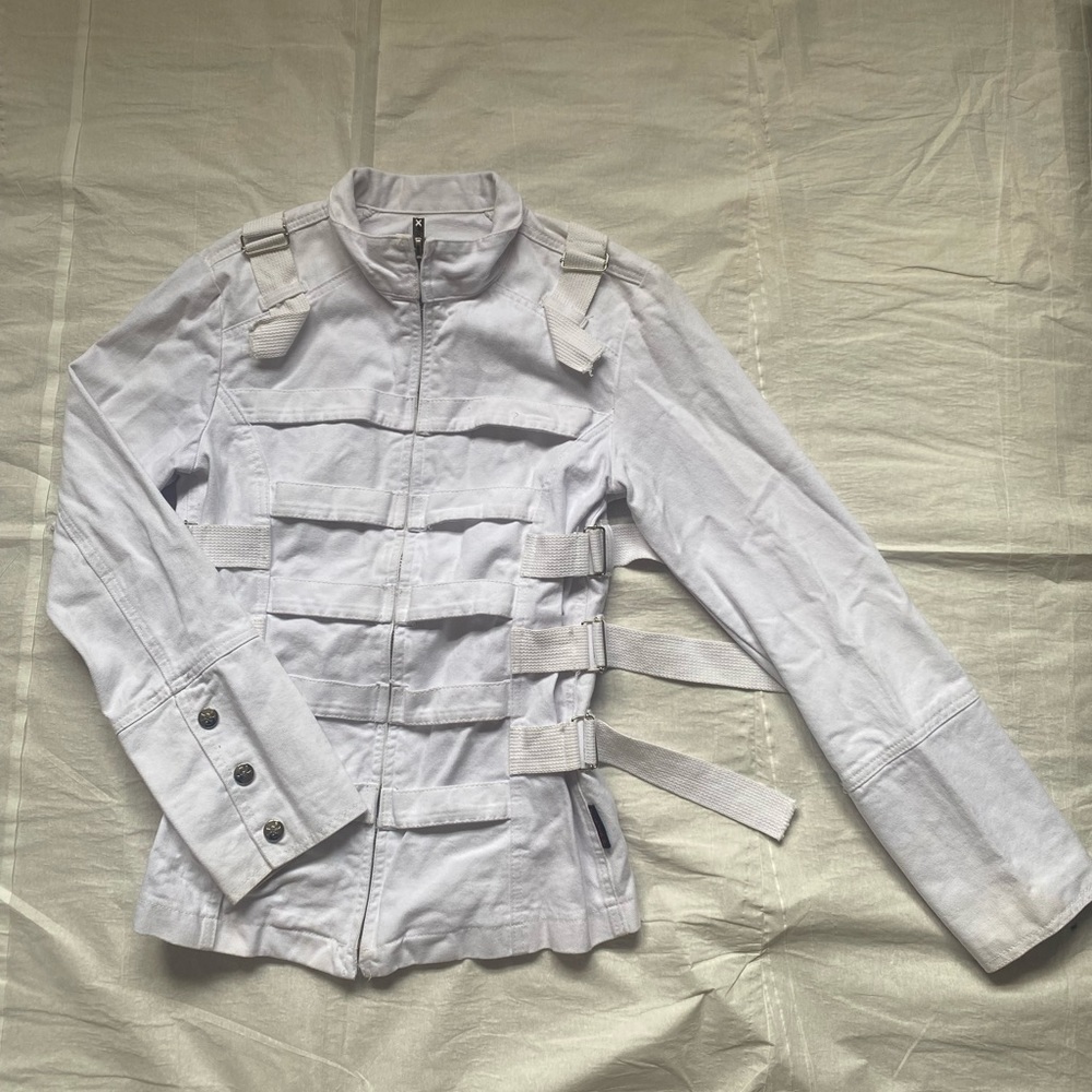 TRIPP NYC Vintage Strappy Denim Jacket